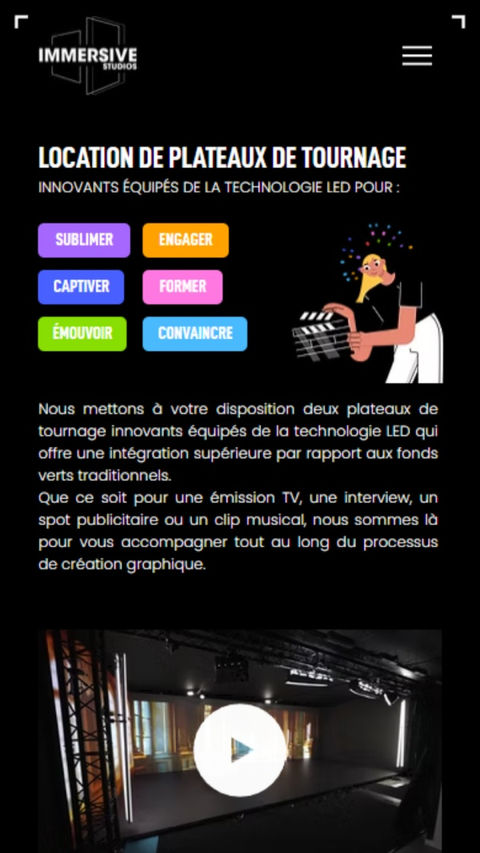 Site internet Immersive Studios