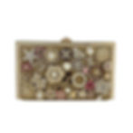 CHANEL 22A Gold Mesh Chainmail Logo CC Crystal & Enamel Charm Clutch