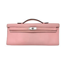 HERMES Kelly Cut "Rose Sakura" Light Pink Swift Leather PHW