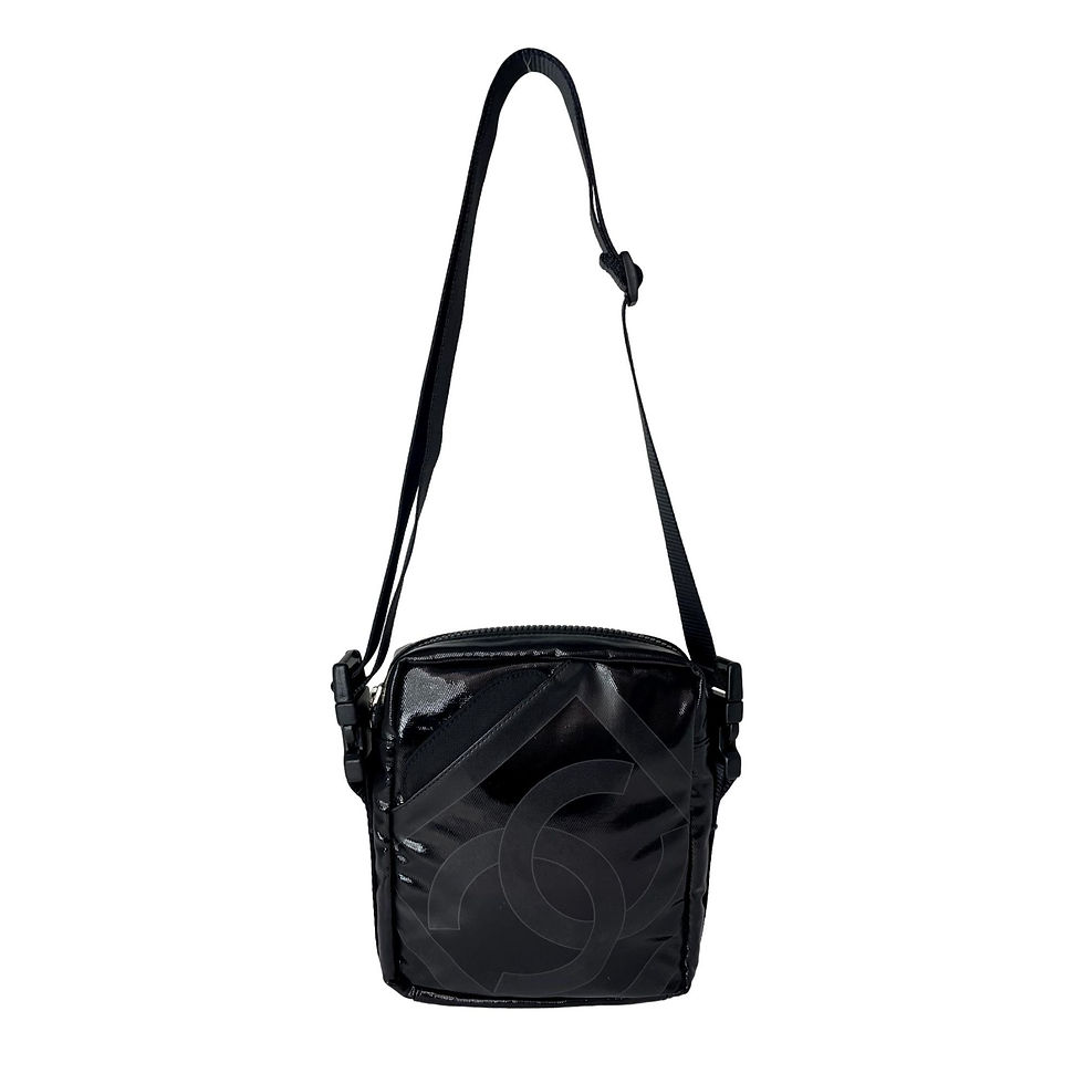 CHANEL Sport Black PVC & Nylon Logo CC Crossbody Bag