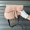 Thumbnail: CHRISTIAN DIOR Blush Pink Calfskin Leather Saddle Waist Belt Bag