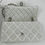 Thumbnail: CHANEL White Medium Classic  Flap Pearl Embellished Tweed Bag