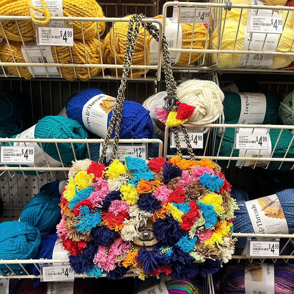 CHANEL 2015 Resort Multi-Color Pom Pom Jumbo Flap Bag