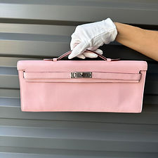 HERMES Kelly Cut "Rose Sakura" Light Pink Swift Leather PHW