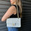 Thumbnail: CHANEL Vintage 90s Gray Suede Small Double Classic Flap GHW