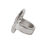 Thumbnail: CHANEL 07A Oval Crystal Logo Comete Silver Cocktail Ring