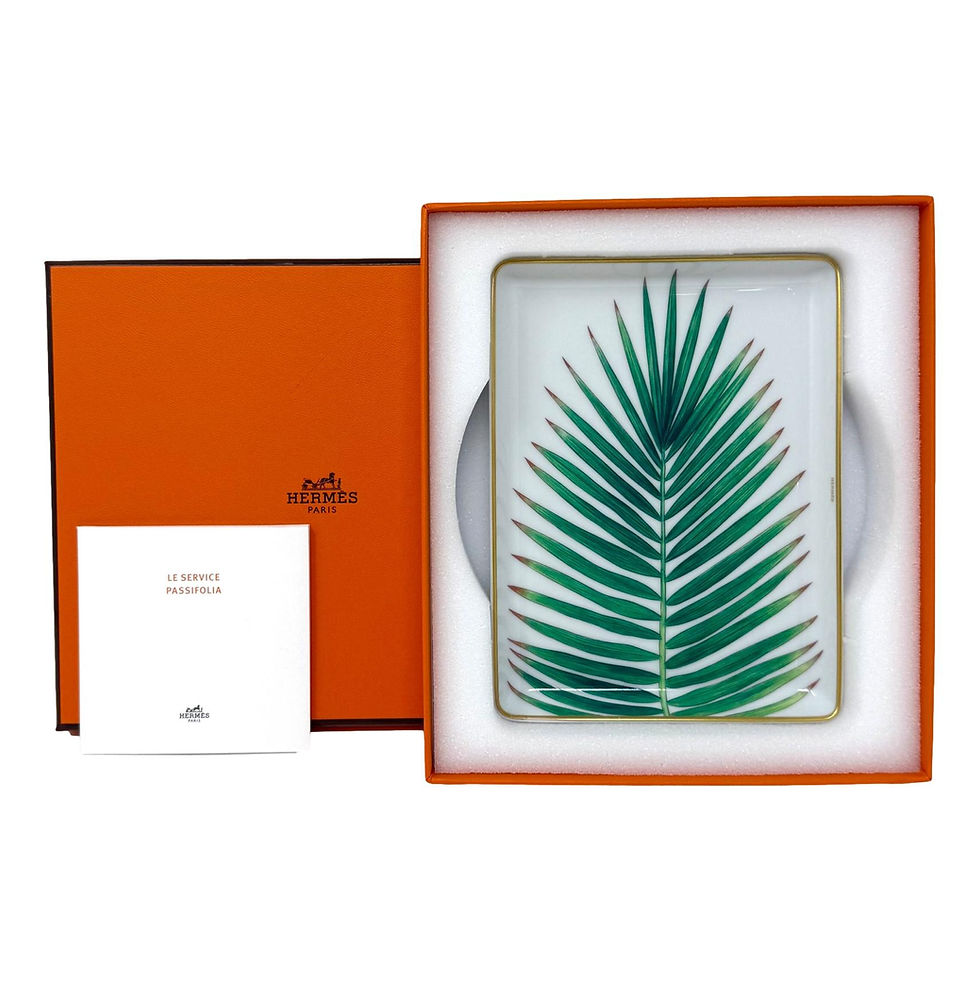 Hermes Small Porcelain Passifolia Palm Leaf Tray N2 Plate
