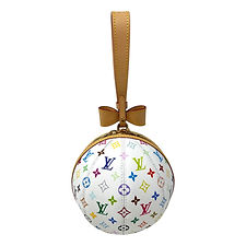LOUIS VUITTON x Takashi Murakami Koro Koro White Multi-Color Monogram Clutch