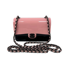 CHANEL 2021 Fall Runway Pink & Black Coco Fame Plexi Bag