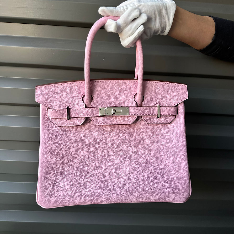 HERMES Birkin 30 Mauve Sylvestre Pink Epsom Leather PHW