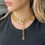Thumbnail: CHANEL Vintage Gold-Plated Chain Logo CC Crystal Necklace Belt
