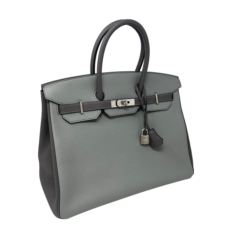 HERMES Birkin 35 HSS "Gris Etain" & "Gris Mouette" Gray Togo Leather BPHW
