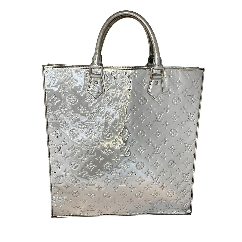 LOUIS VUITTON 2009 Miroir Sac Plat Silver Vernis Patent Tote