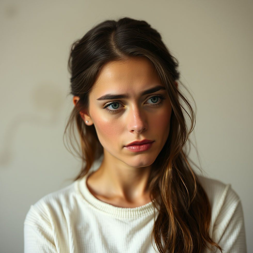 A person reflecting on self-doubt and old beliefs that keep them feeling stuck