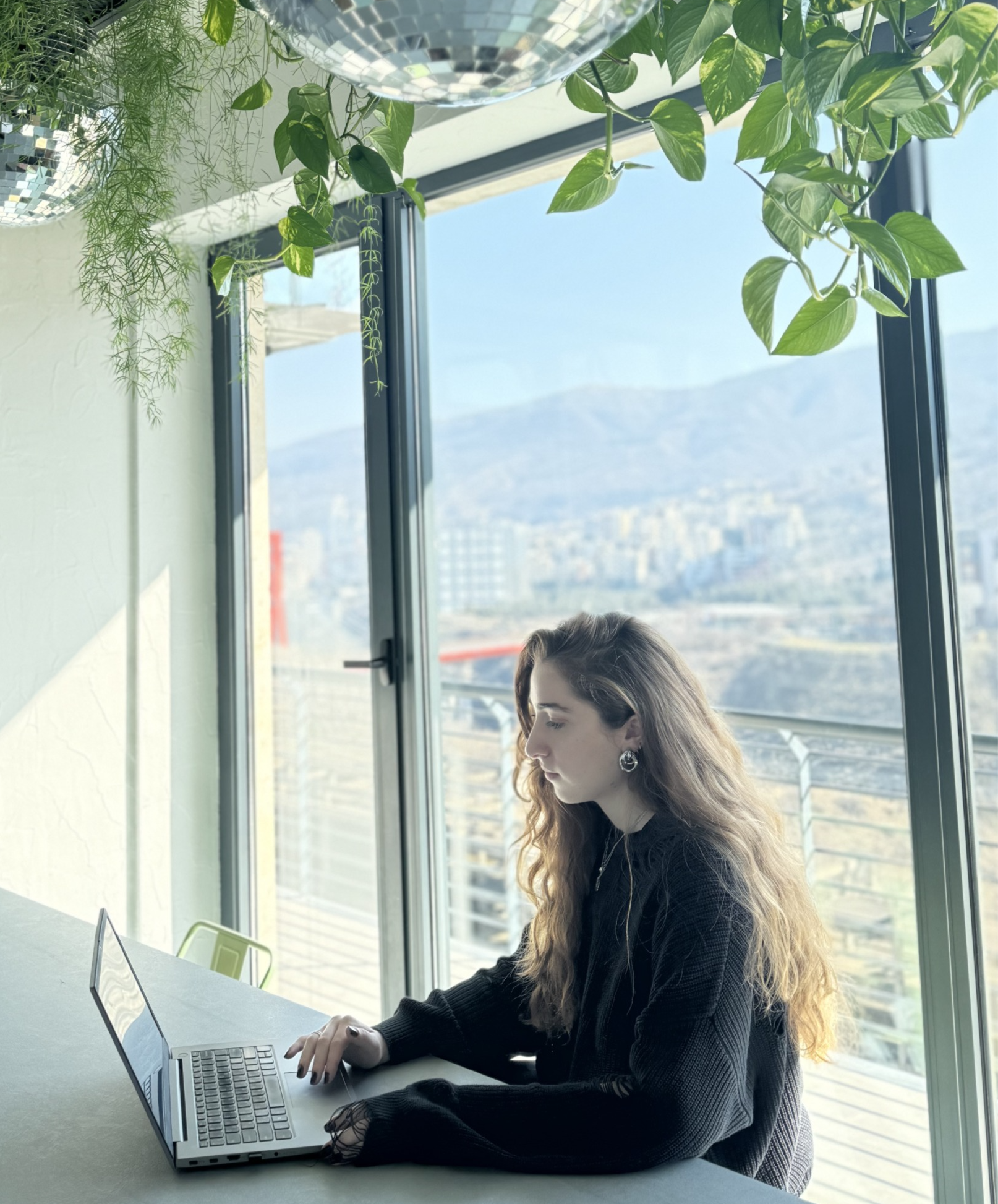 Working from the sunny office