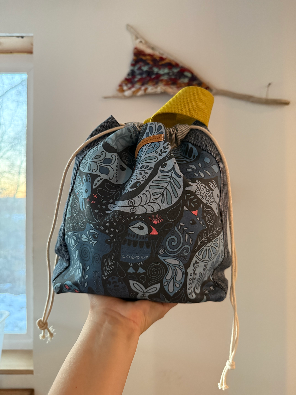 Drawstring Project Bag- Alaskan Fauna