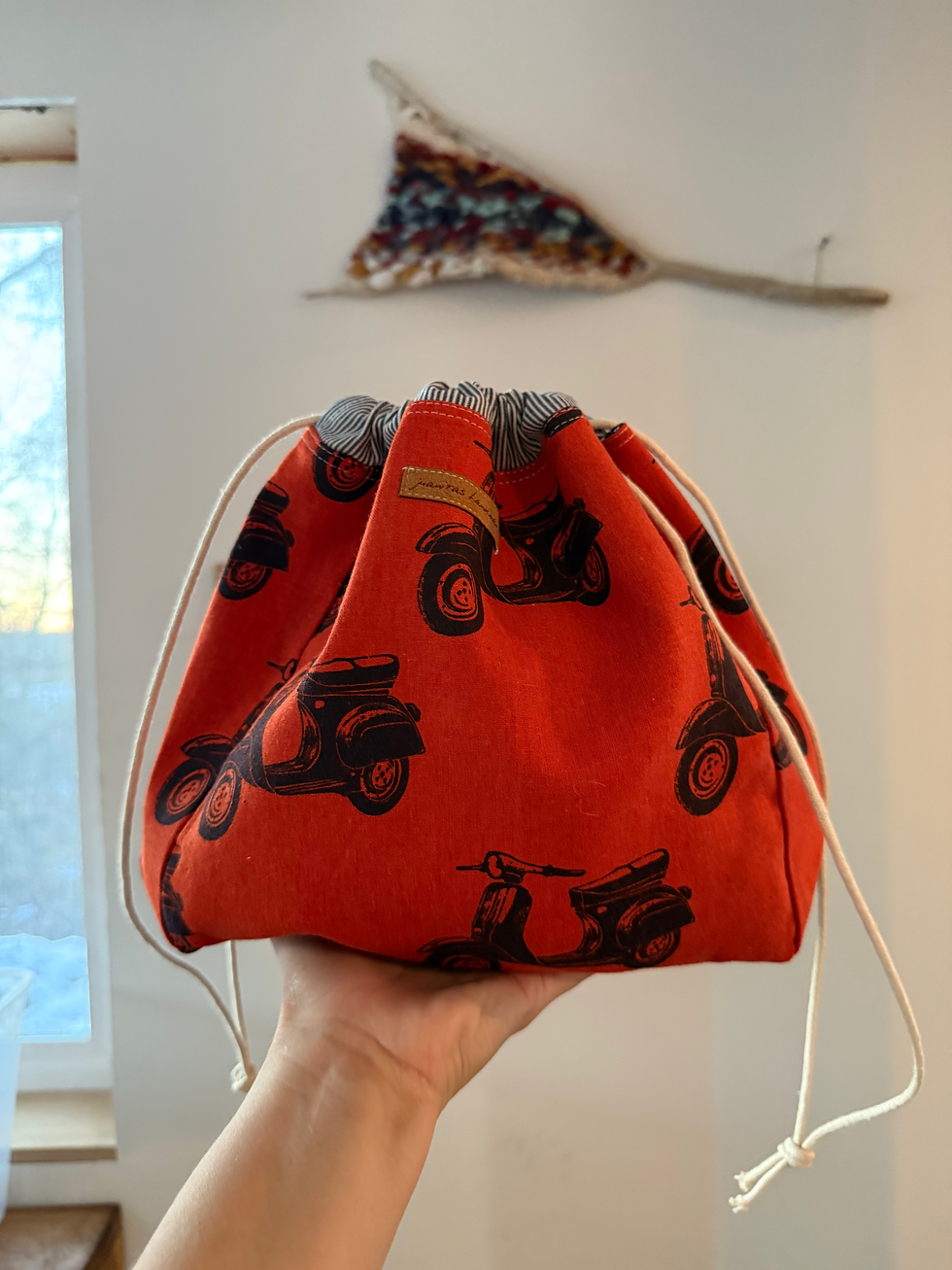 Drawstring Project Bag- Vespa