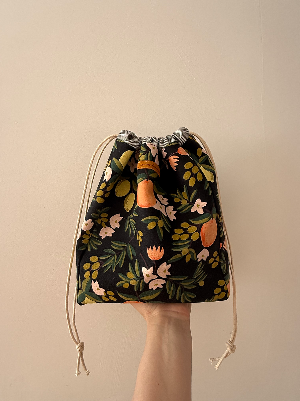 Drawstring Project Bag- Clementine