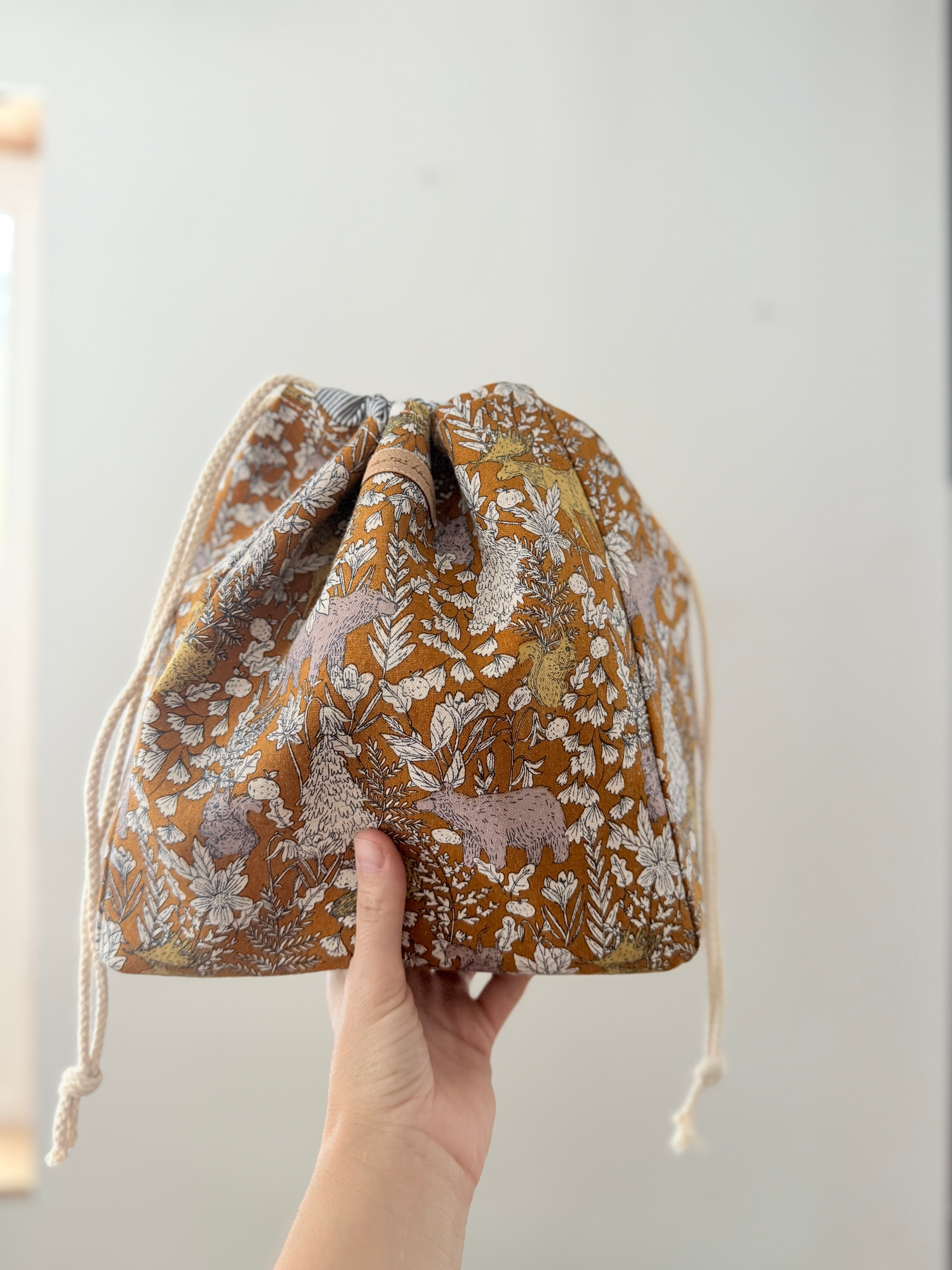 Drawstring Project Bag- Woodland