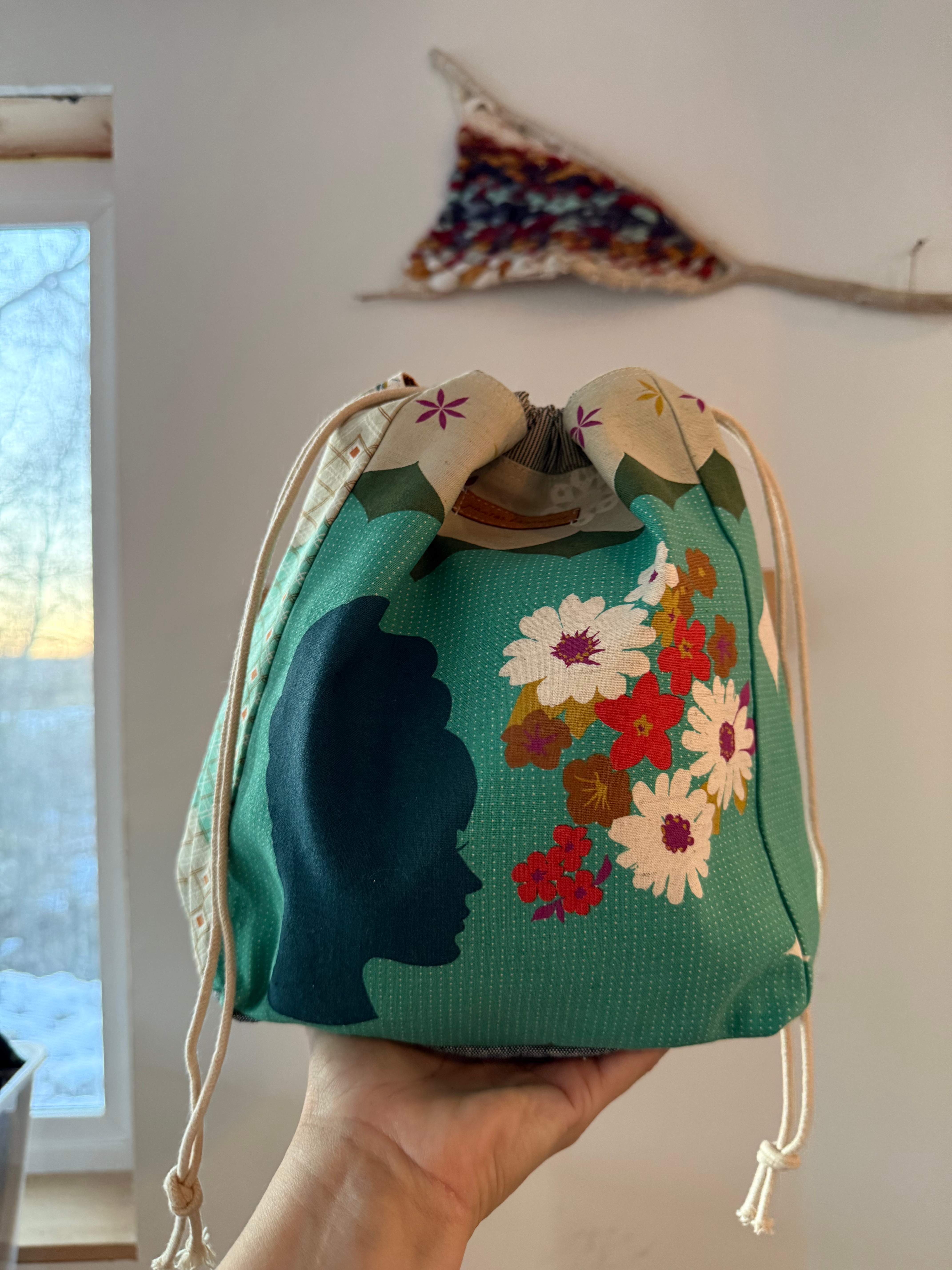 Drawstring Project Bag- Lady Face