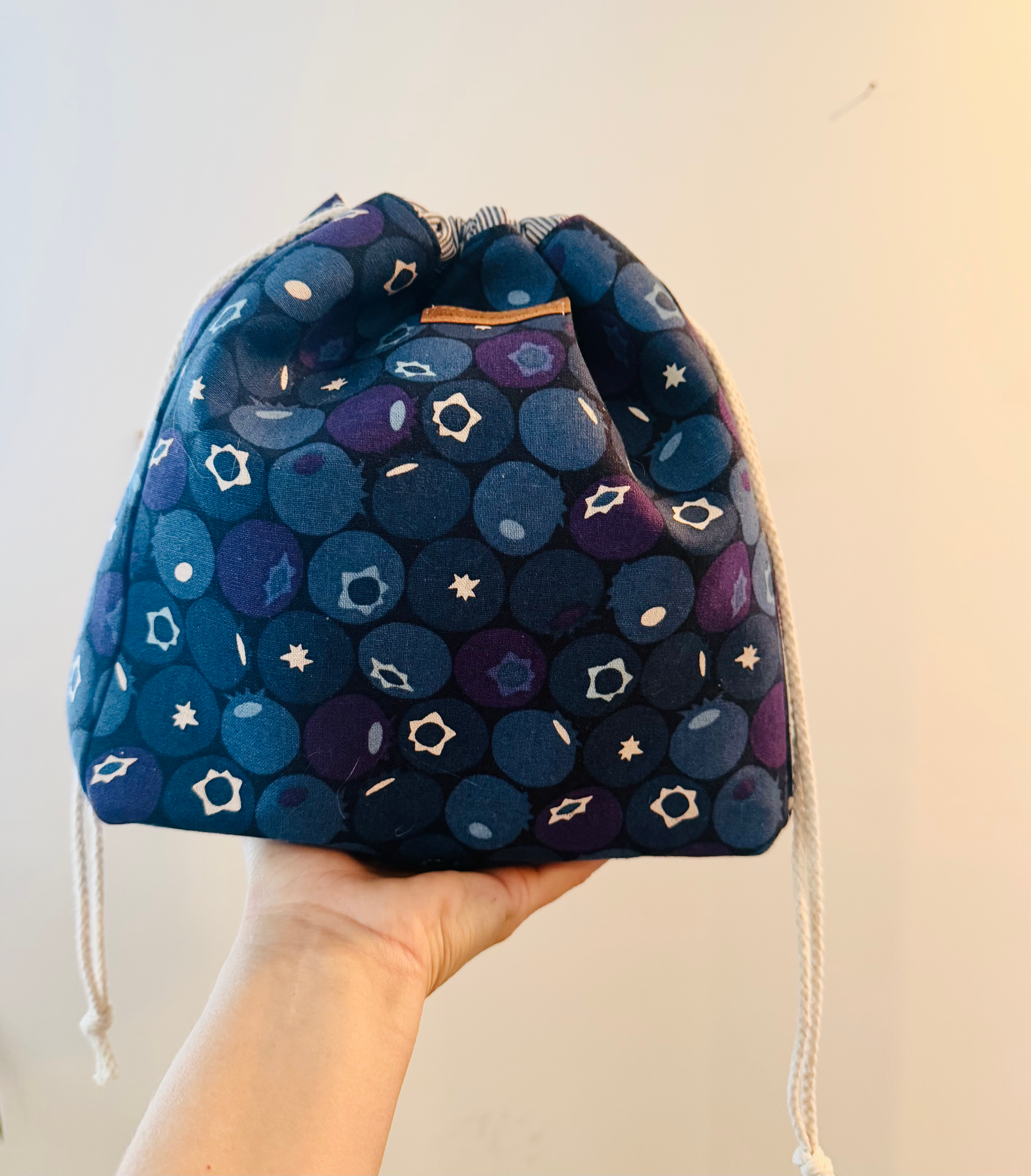 Drawstring Project Bag-Bluebs