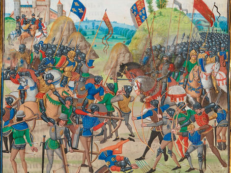 Medieval Painting of The Battle of Neville's Cross