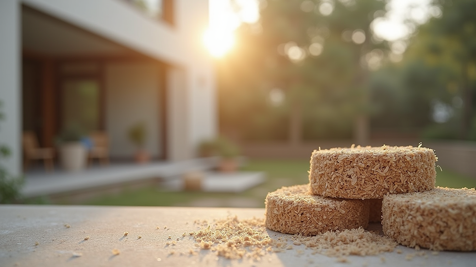 Detalle de materiales naturales en una construcción residencial