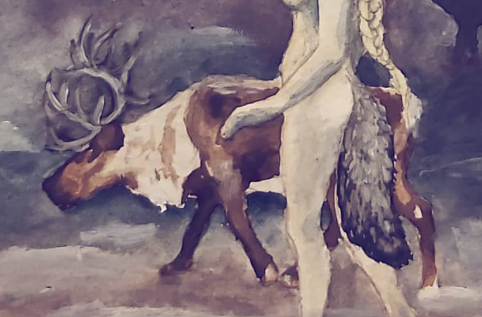 Ren från bilden "Huldran och Månen"