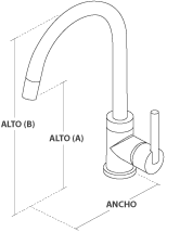 Miniatura: Monomandos para fregadero, cuello extraíble