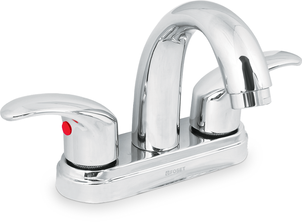 Mezcladora 4" para lavabo, nariz curva