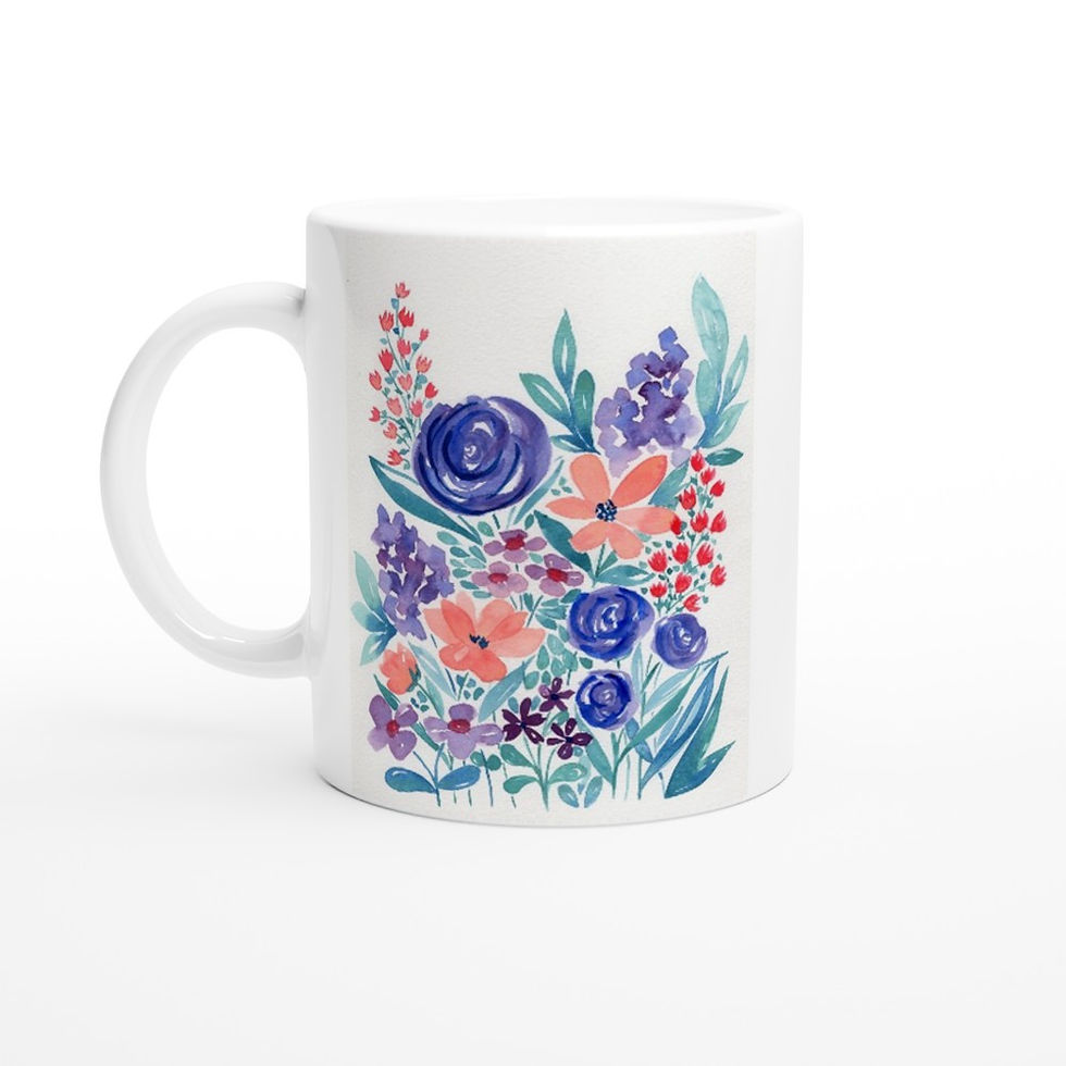 Thumbnail: Ceramic Mug with Loose Floral Art Print