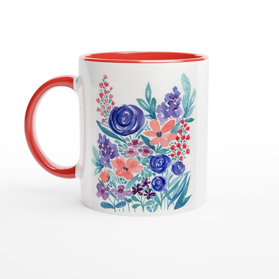 Thumbnail: Ceramic Mug with Loose Floral Art Print