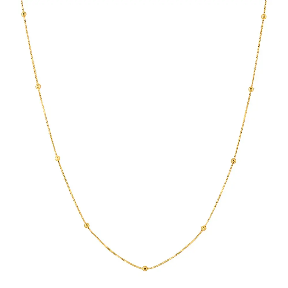 Corrente Veneziana com Bolinhas Ouro Amarelo 40 cm
