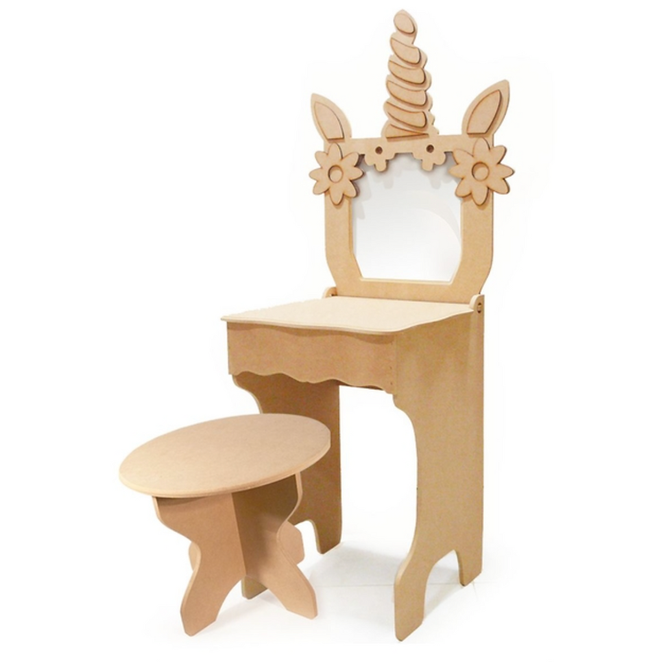Miniatura: PUPITRE TOCADOR UNICORNIO Y BANCO