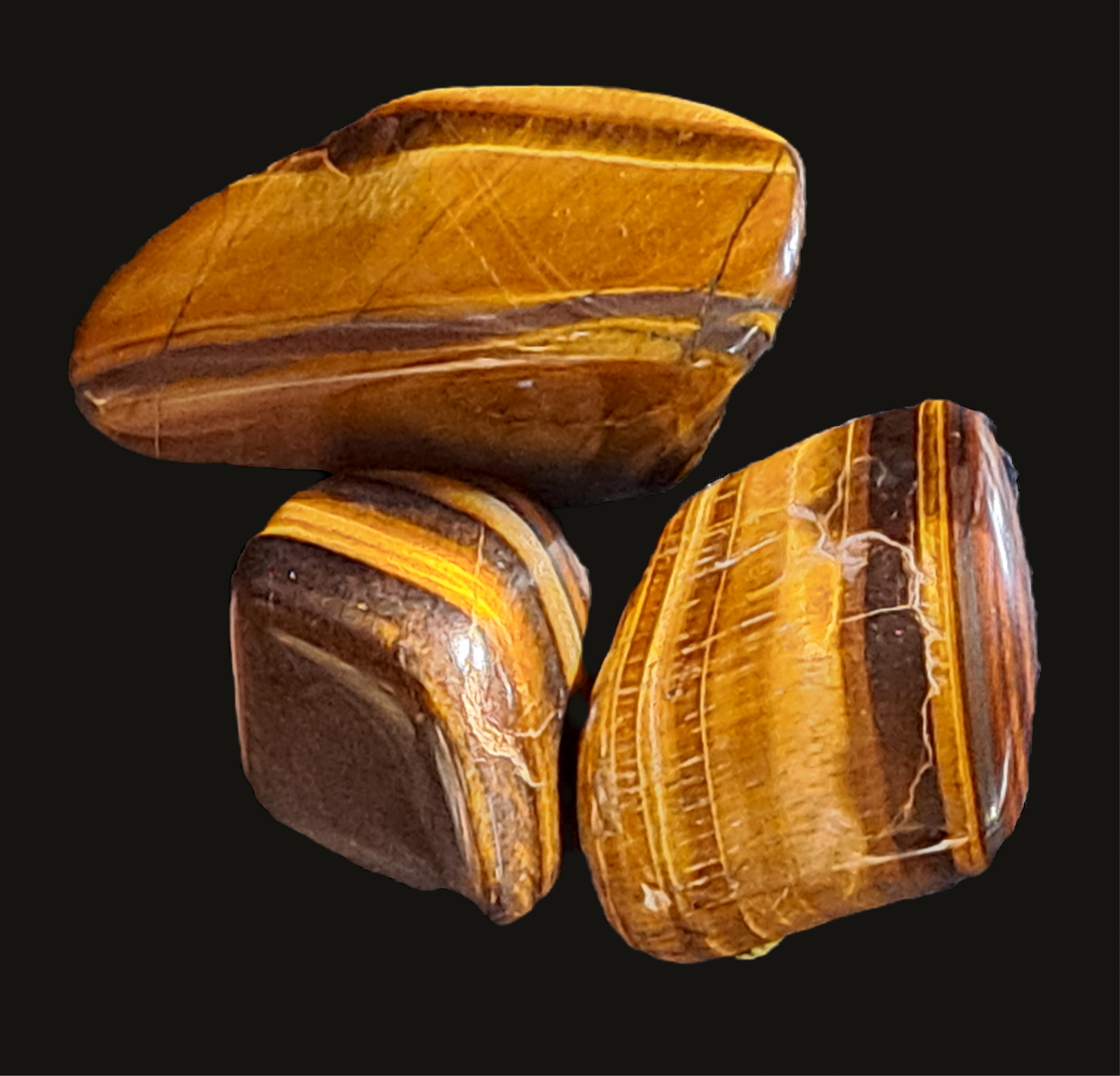 Polished Tiger's Eye Stones- Set of 3