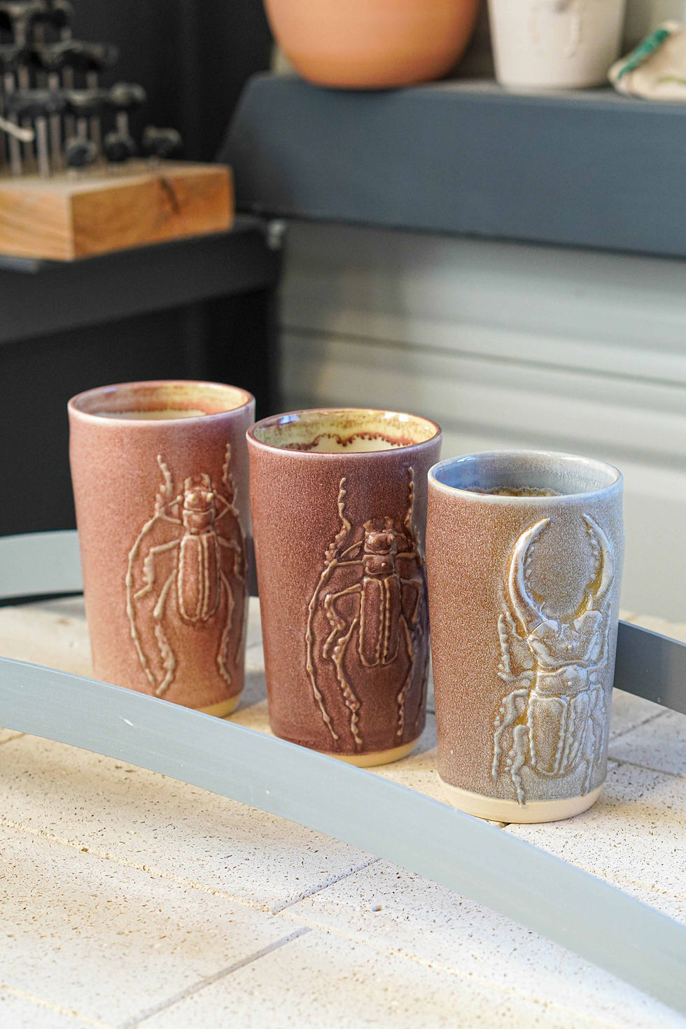 Miniature : White stoneware cup