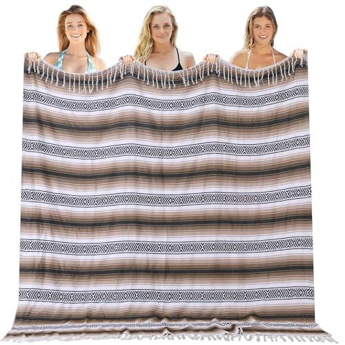 Mexican Throw Blanket Lightweight Serape Outdoor Blanket Extra Large Picnic Blan