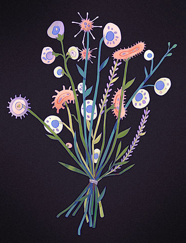 concept art based on article germs germs everywhere. are you worried Get over it (don't be