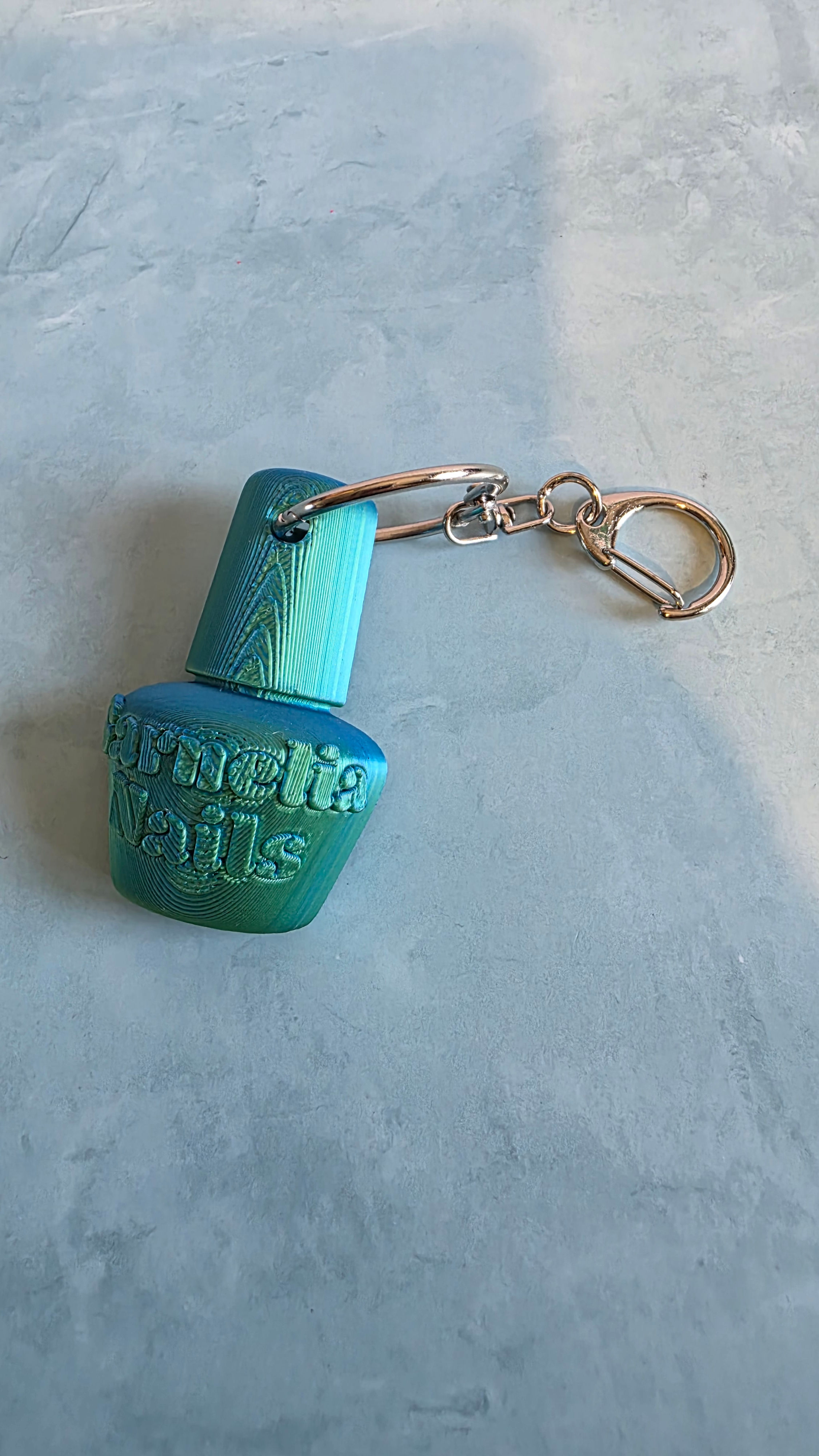 Nail Saver Keyring - Green/Blue