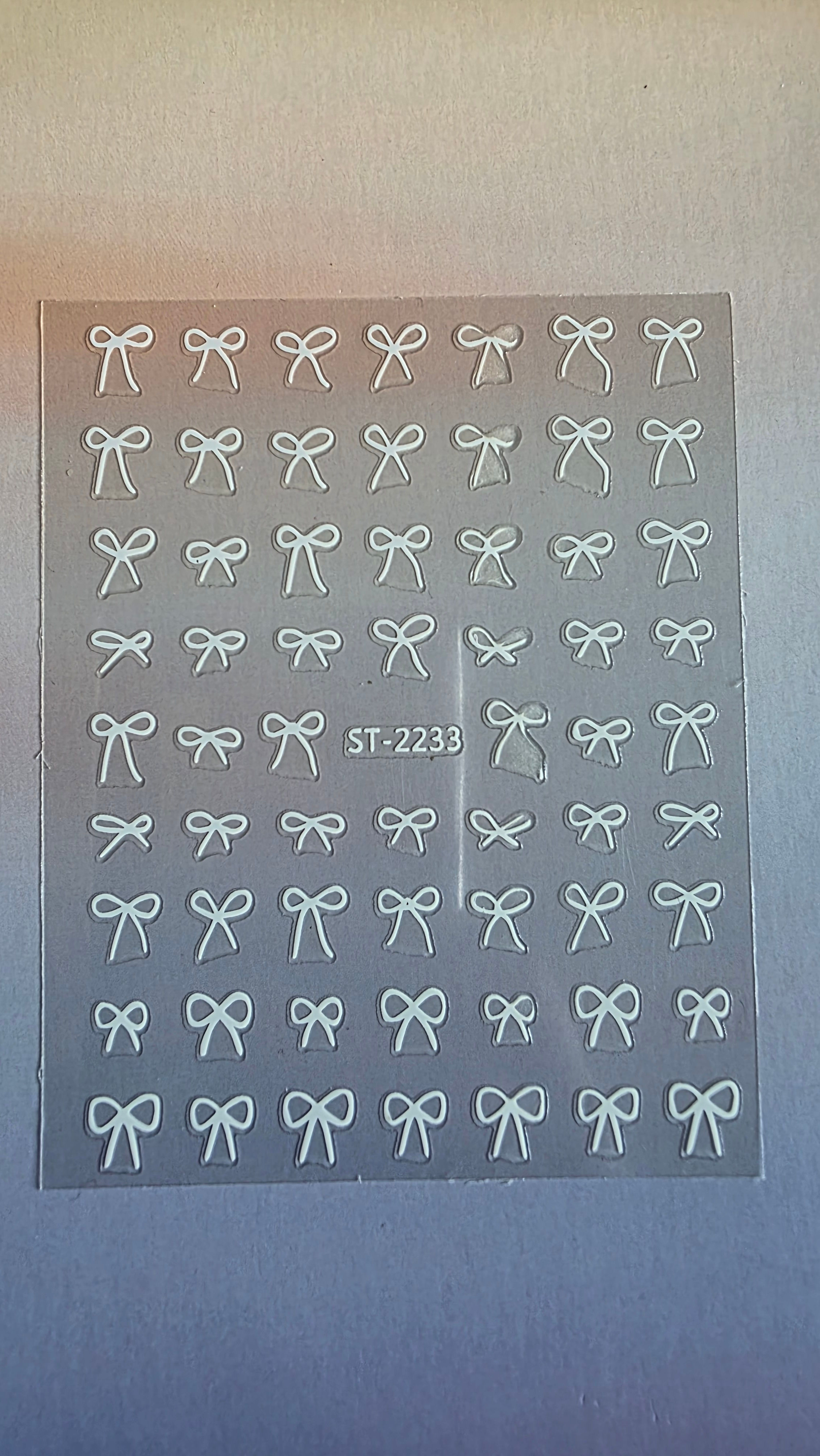 Tiny Ties White Nail Stickers