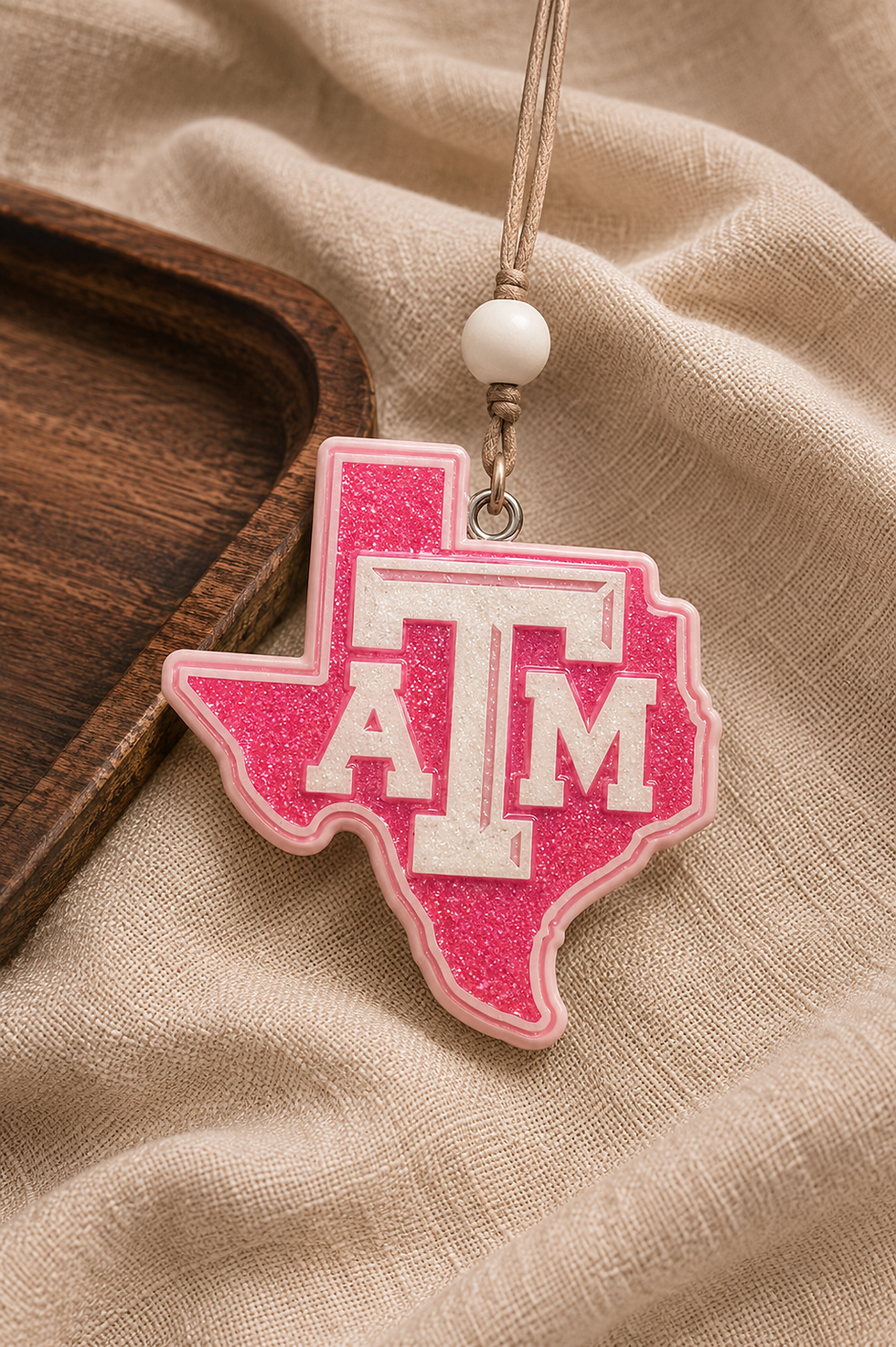 Thumbnail: Texas A&M Car Freshener – College Team Car Charm for Rearview Mirror