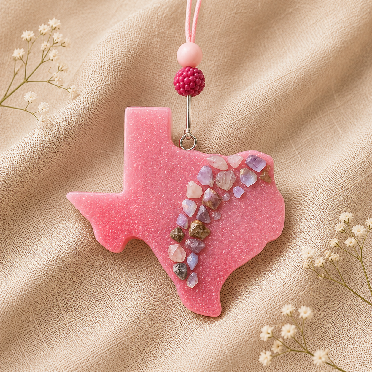 Texas Map Car Freshener – State Pride Car Charm for Rearview Mirror