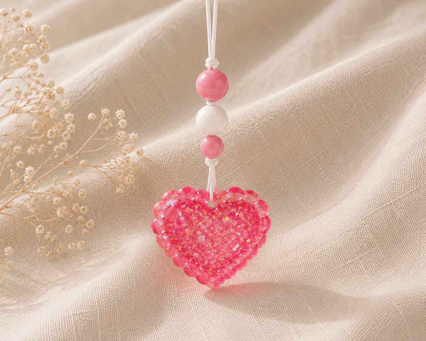 Heart Car Freshie – Glitter Hanging Car Air Freshener