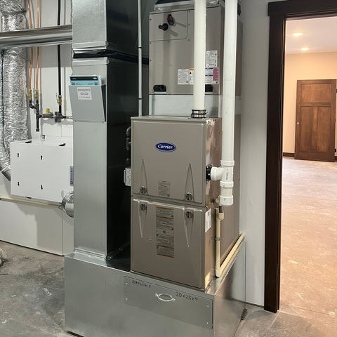 New Carrier furnace installation with ERV and new ductwork