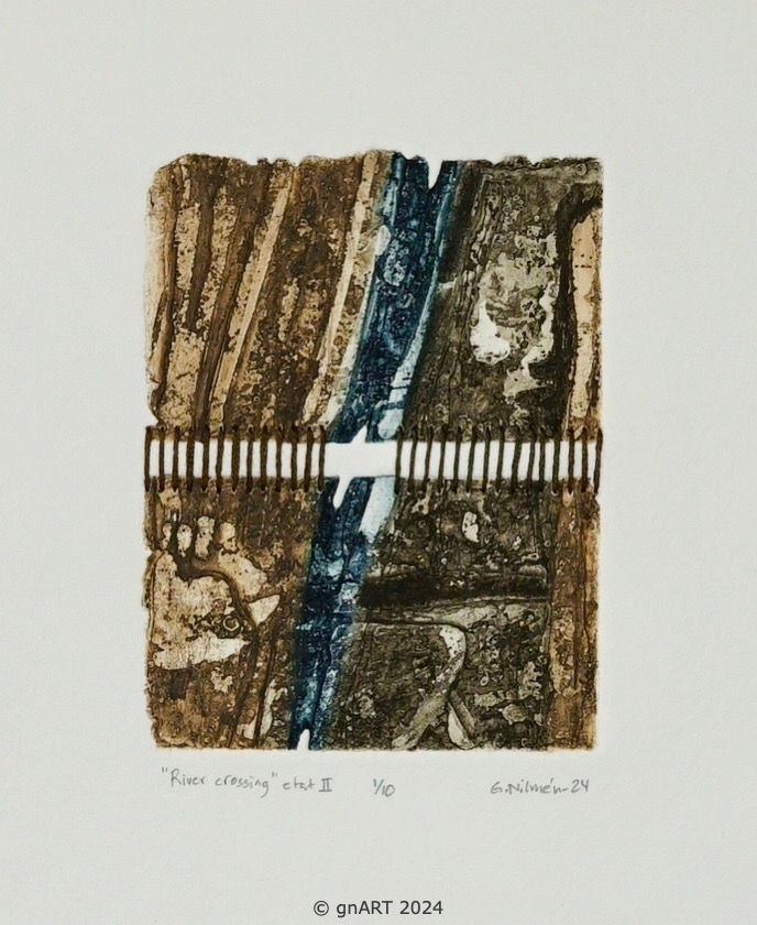 "River crossing" etat II - 13x15cm