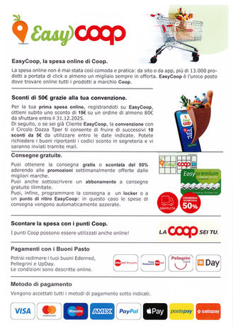 Per i nostri soci e' di nuovo attiva la convenzione con Easycoop