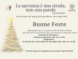 Chiusura uffici per festivita' natalizie