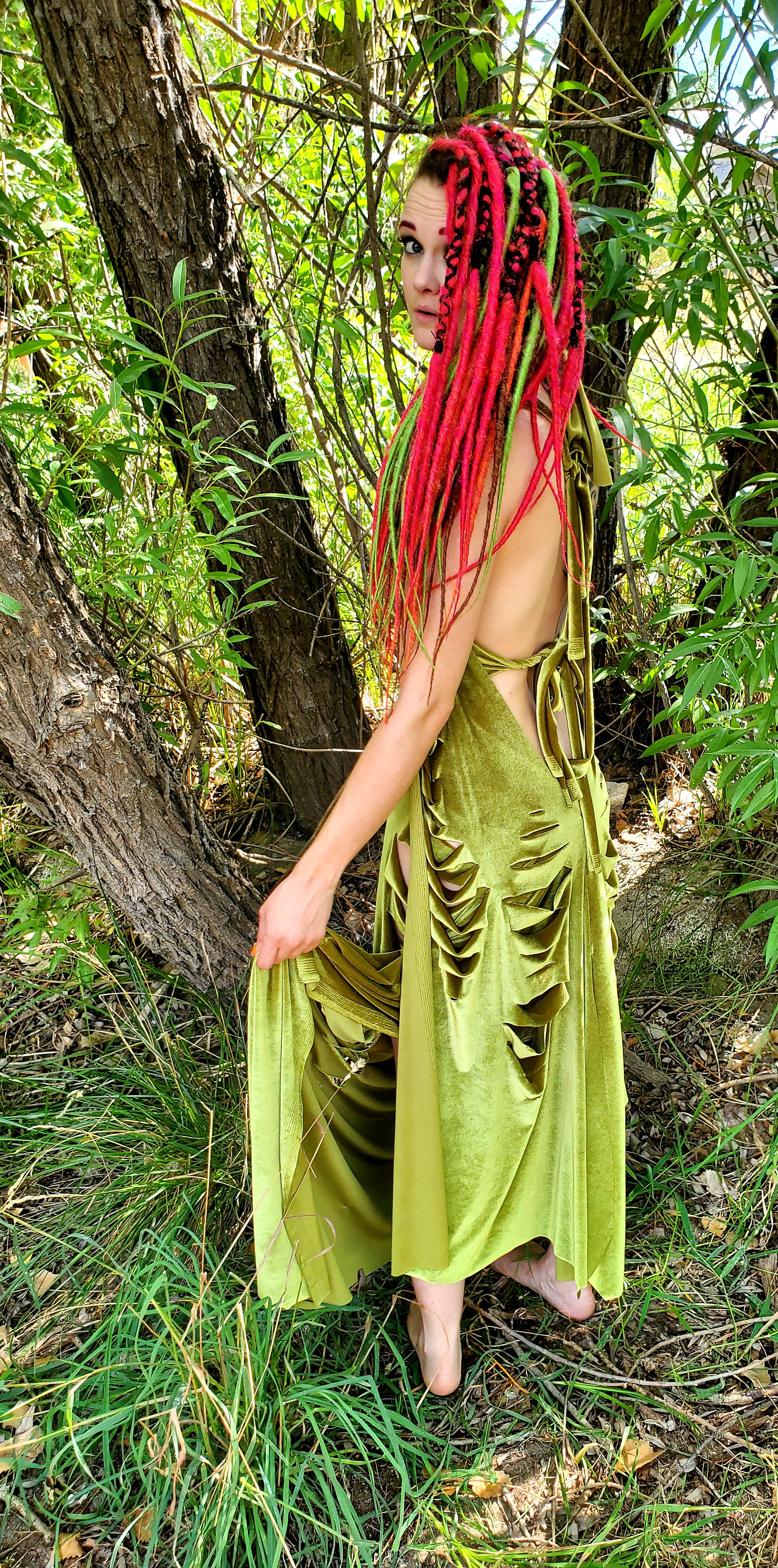 Alien Green Velvet Butterfly Butt