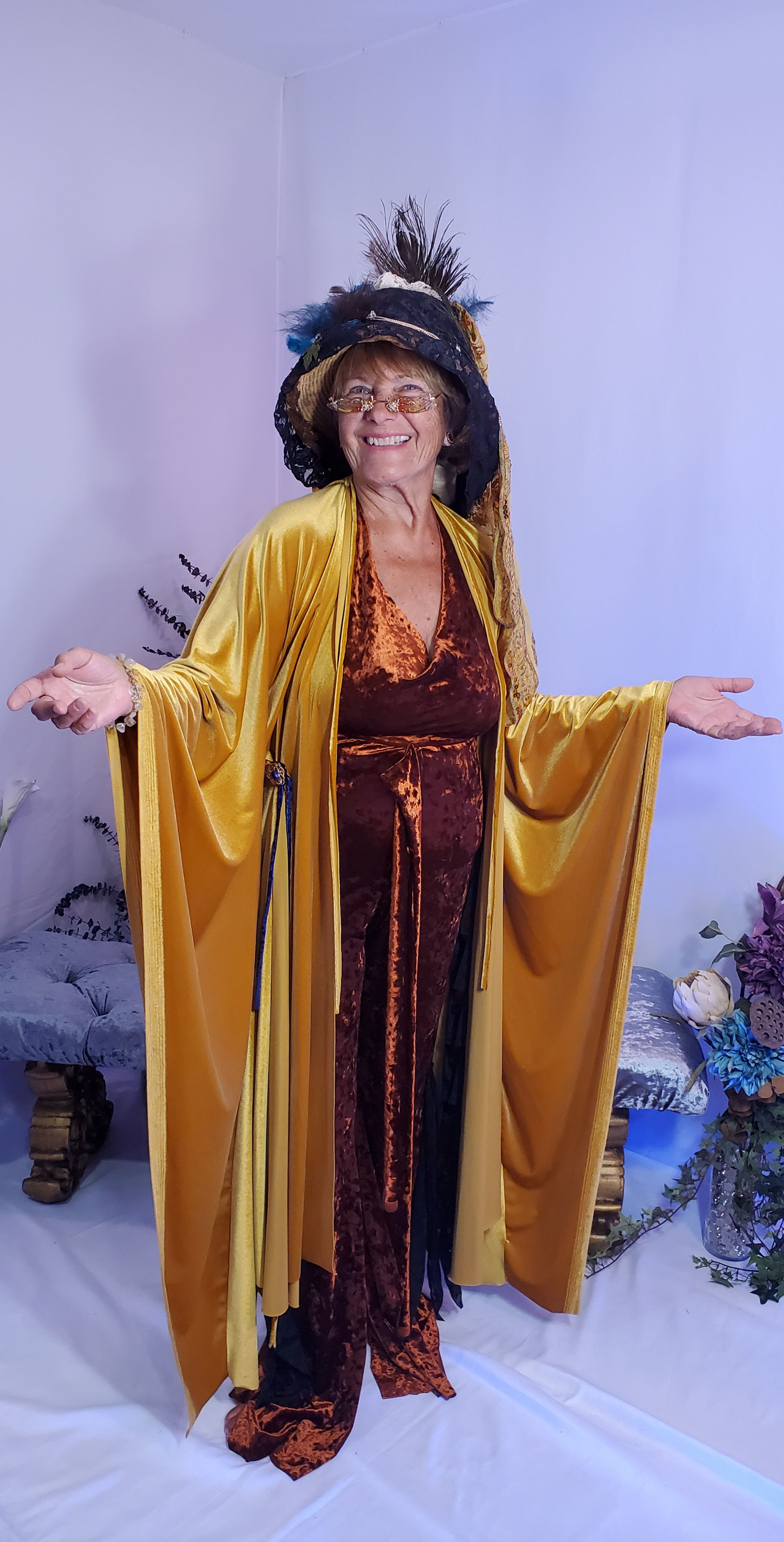 Regal Golden Velvet Amah Kimono