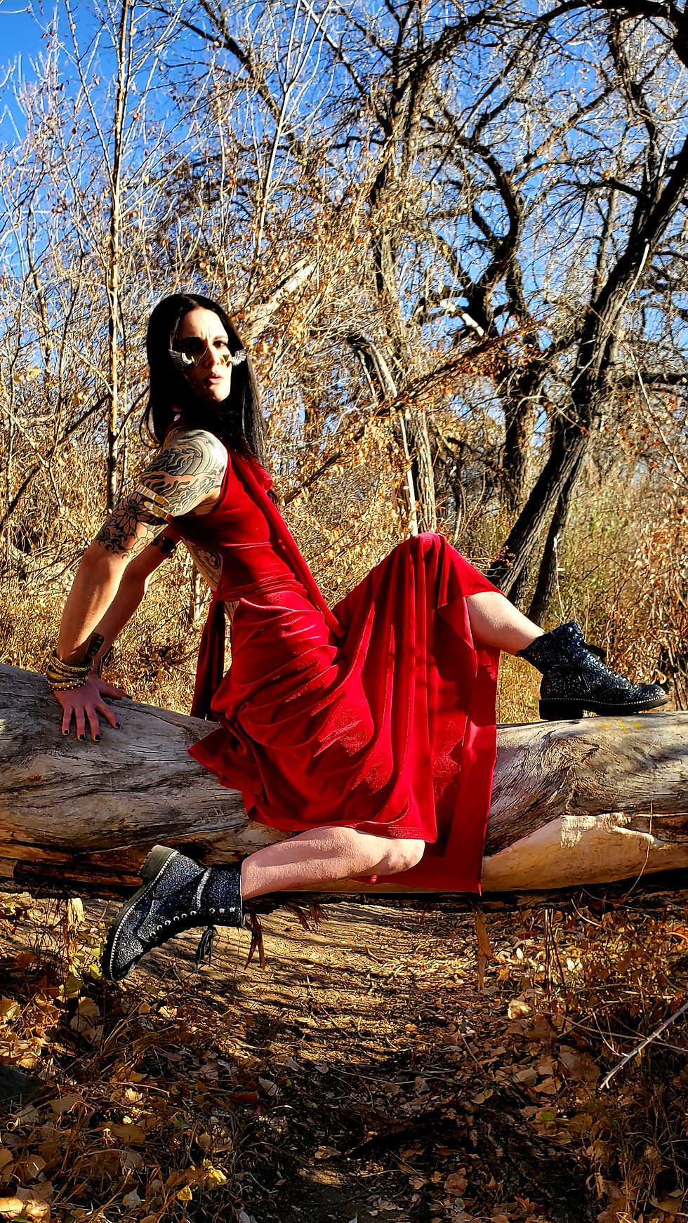 Thumbnail: Lovin' Red Velvet NinJackie Crossback Gown